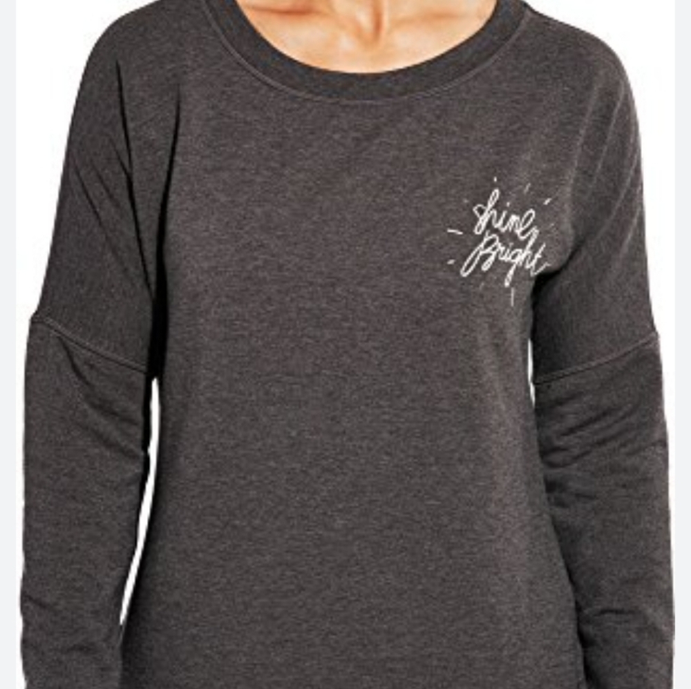 Calia by Carrie Underwood Grey "Shine Bright" Sweatshirt - Size Medium - Picture 4 of 15